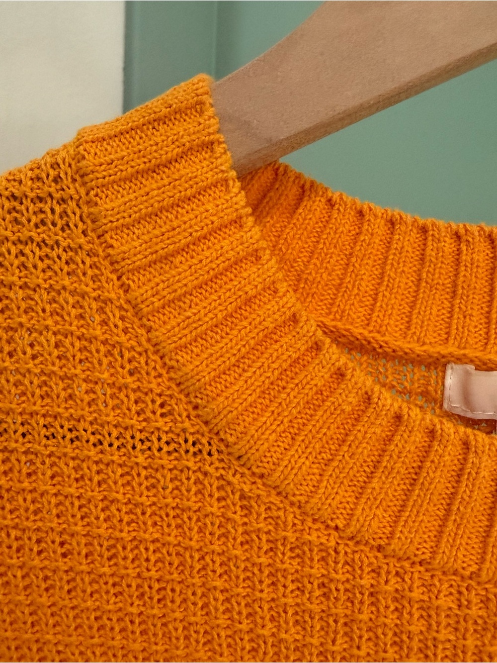 Medium Vibrant Orange Crochet Knit Mini Dress Cotton Mod Summer Beach Festival - Picture 4 of 16